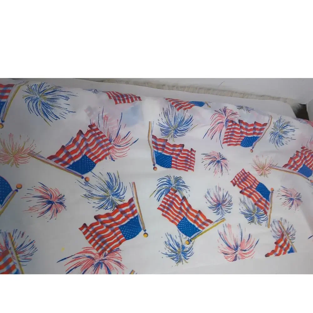 Vintage Amscan Patriotic Table Roll 40x100 Plastic Tablecloth